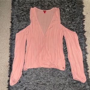 GUESS pink cold shoulder top